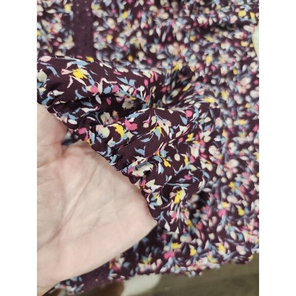 Sears Top Simply Styled Purple Floral Lace Long Sleeve Peasant Women's Medium - Picture 8 of 8